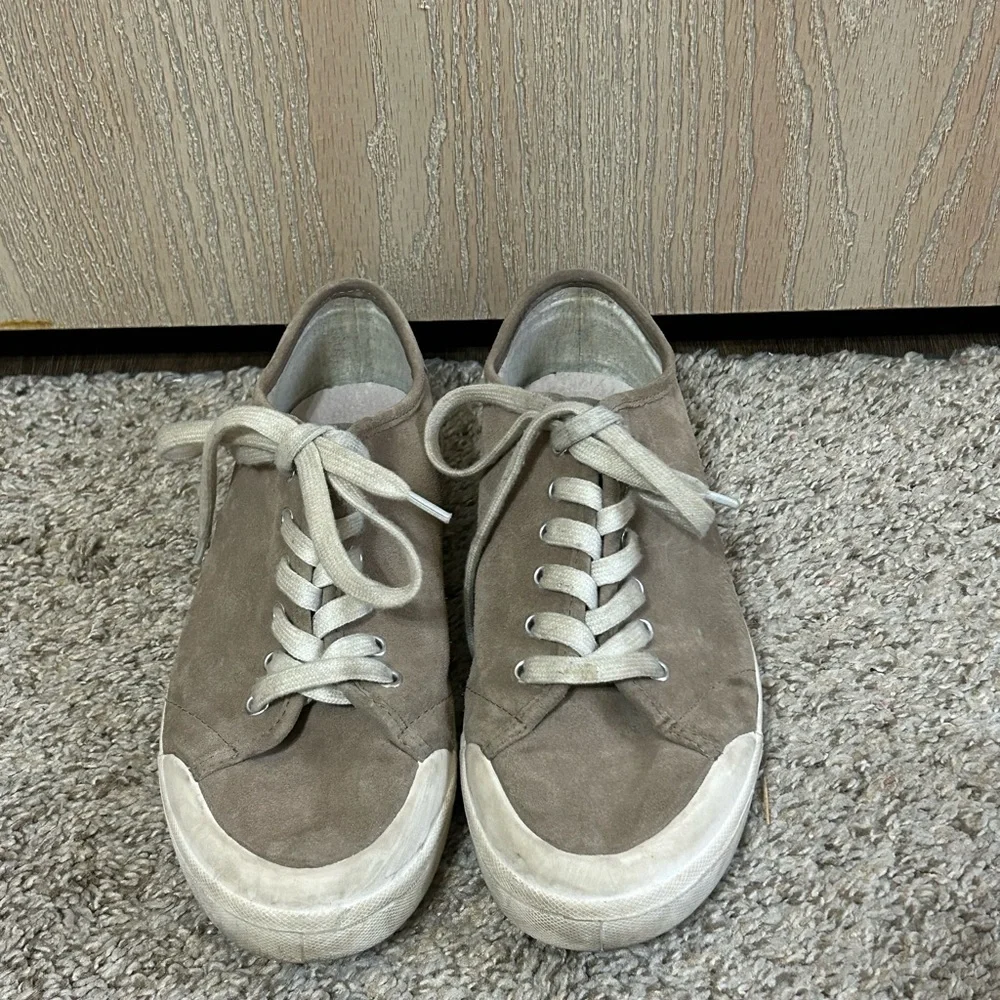Rag & Bone Standard Issue Sneaker Shoes Gray Suede Lace Up Low Top Size 39.5 9.5